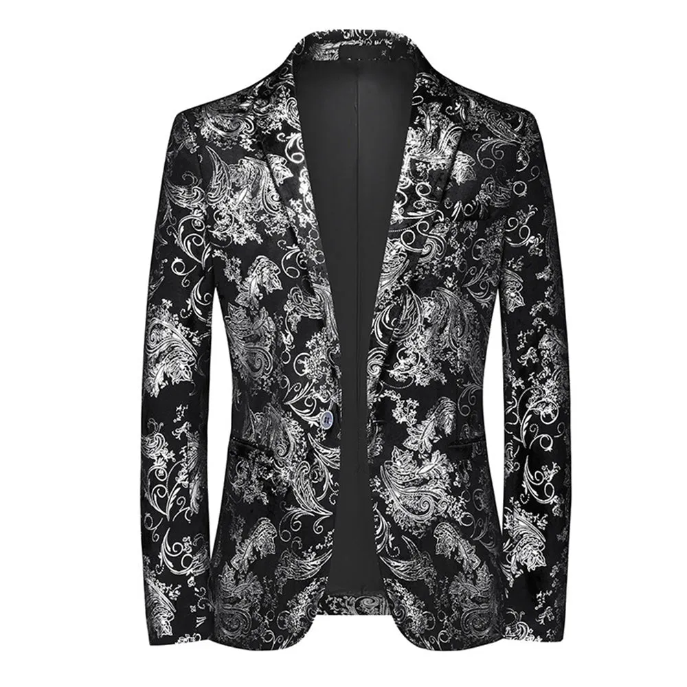 Tailored Fit Single Breasted One-Button Printed Men's Party Jacket sold by Lavetir product image thumbnail 3