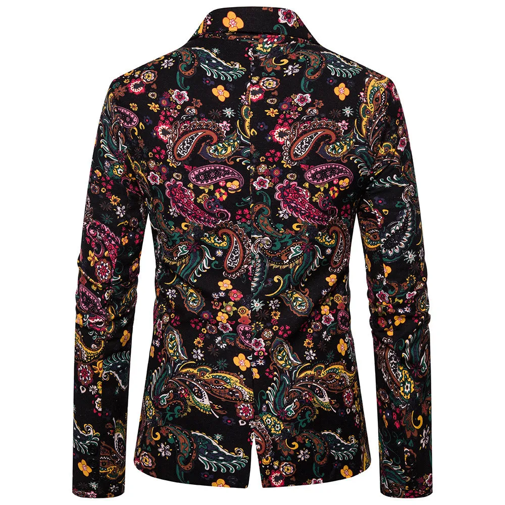 Tailored Fit Single Breasted Two-Buttons Printed Men's Party Jacket sold by Lavetir product image thumbnail 2