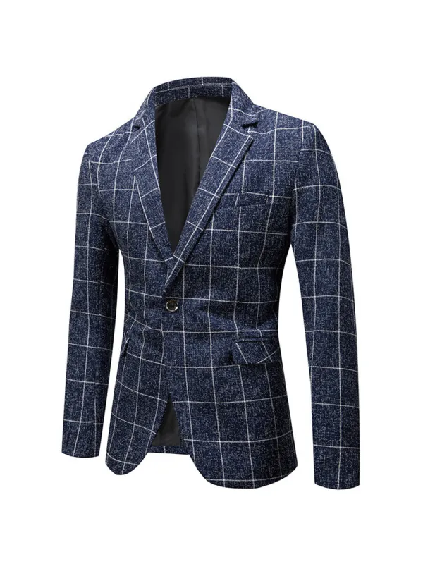 Tailored Fit Single Breasted One-Button Striped Men's Party Dress sold by Lavetir