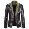 Tailored Fit Single Breasted Sequin Men's Party Jacket sold by Lavetir