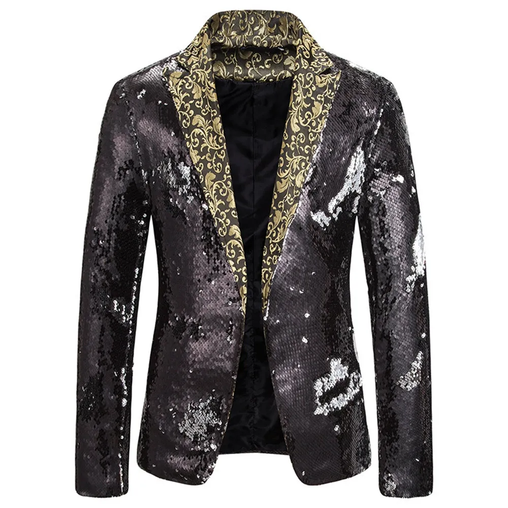 Tailored Fit Single Breasted Sequin Men's Party Jacket sold by Lavetir product image thumbnail 5