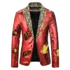 Tailored Fit Single Breasted Sequin Men's Party Jacket sold by Lavetir