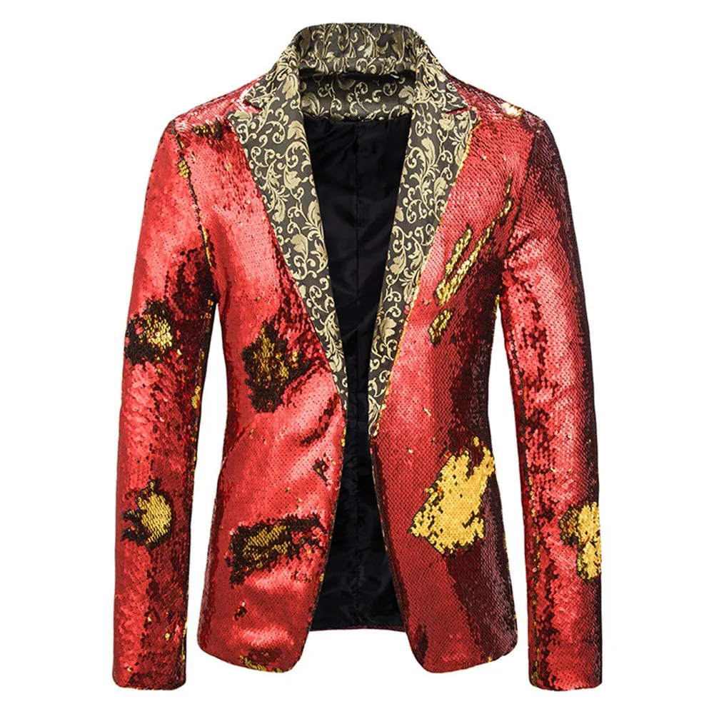 Tailored Fit Single Breasted Sequin Men's Party Jacket sold by Lavetir product image thumbnail 3