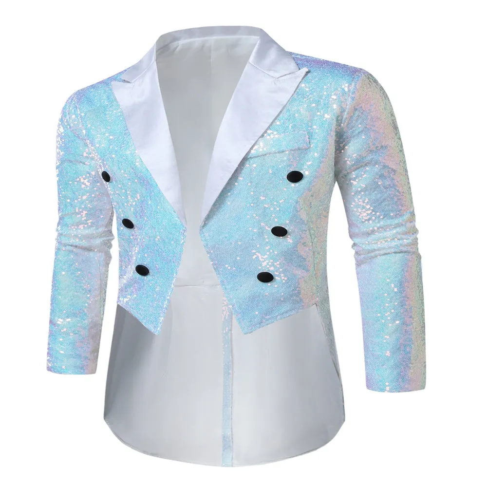 Tailored Fit Single Breasted Six-Button Sequin Colored Men's Party Jacket sold by Lavetir product image thumbnail 3
