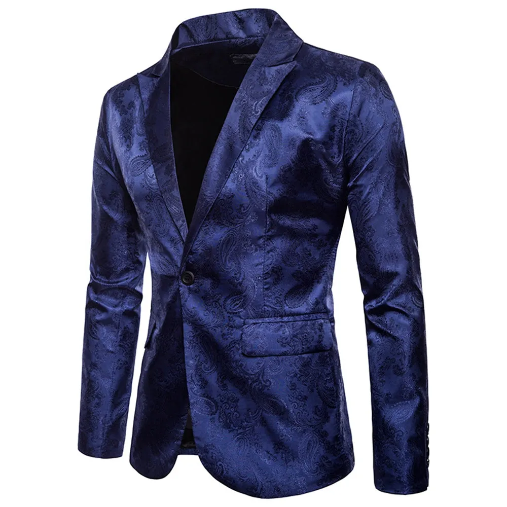 Tailored Fit Single Breasted One-Button Printed Colored Men's Wedding Suits sold by Lavetir product image thumbnail 5