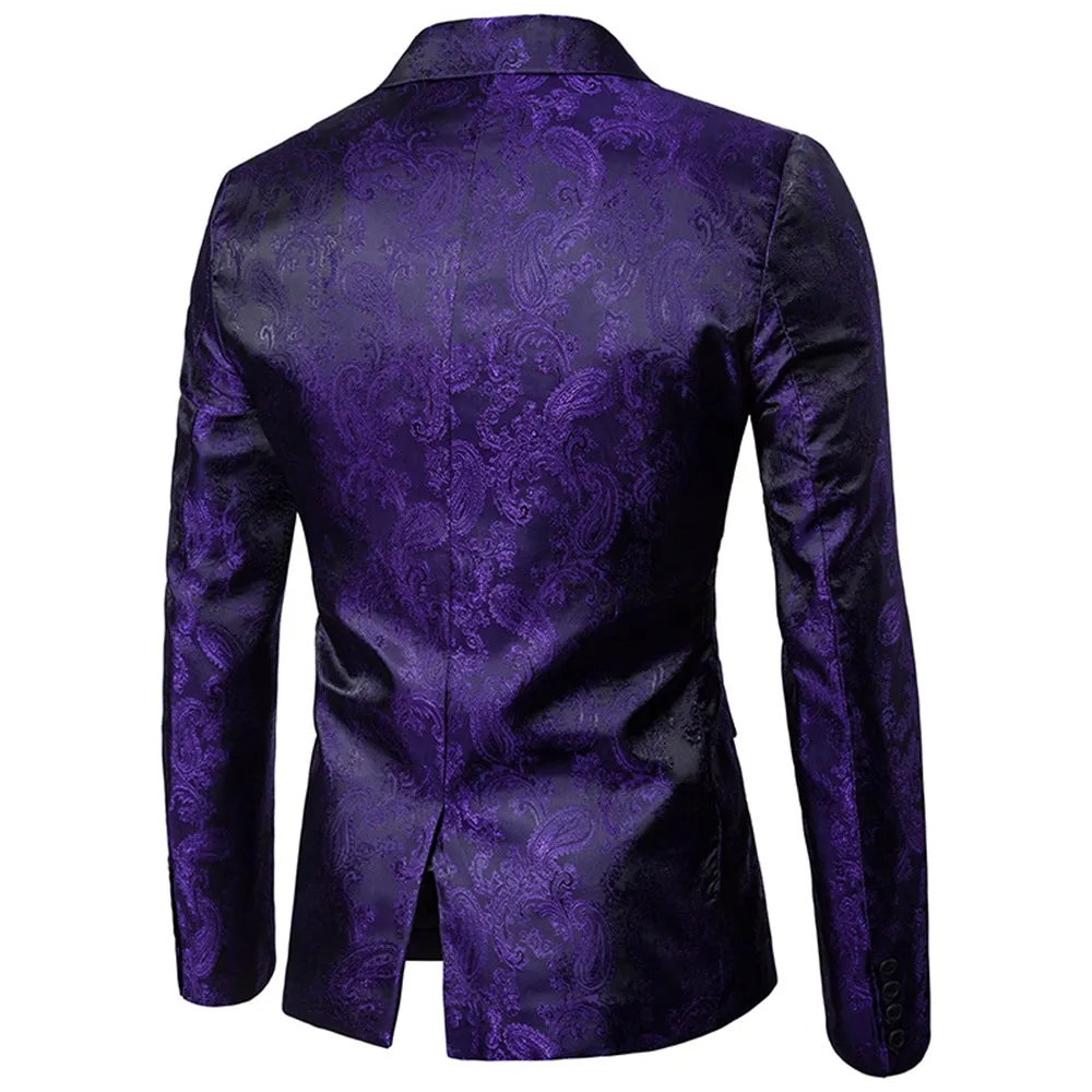 Tailored Fit Single Breasted One-Button Printed Colored Men's Wedding Suits sold by Lavetir product image thumbnail 2