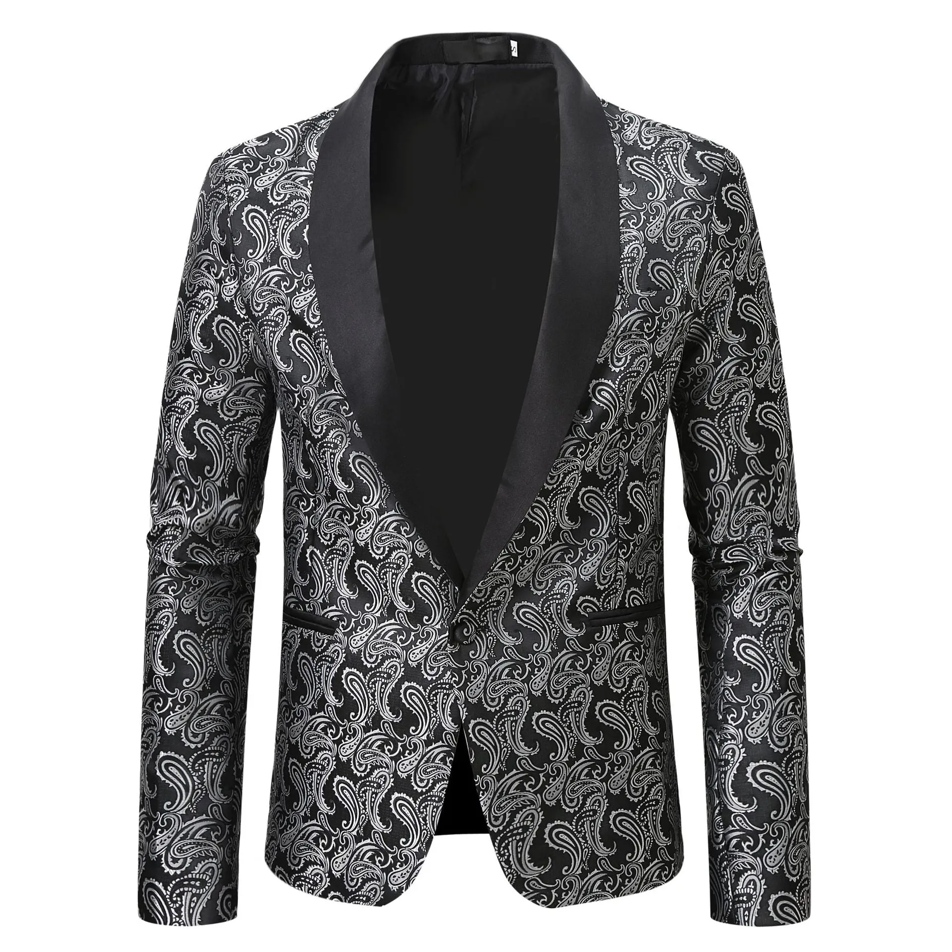 Men's Tailored Fit Single Breasted One-Button Printed Party Jacket sold by Lavetir product image thumbnail 5
