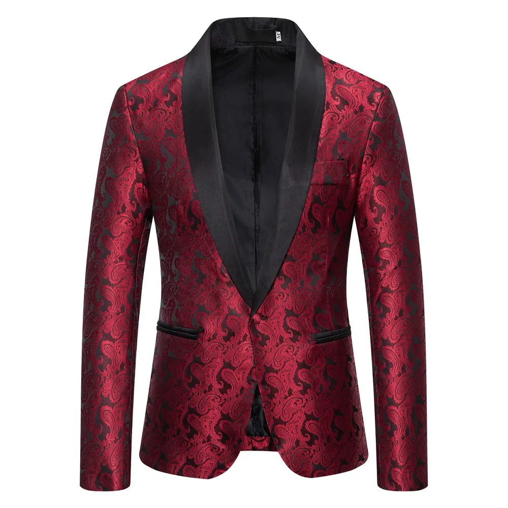 Men's Tailored Fit Single Breasted One-Button Printed Party Jacket sold by Lavetir product image thumbnail 2