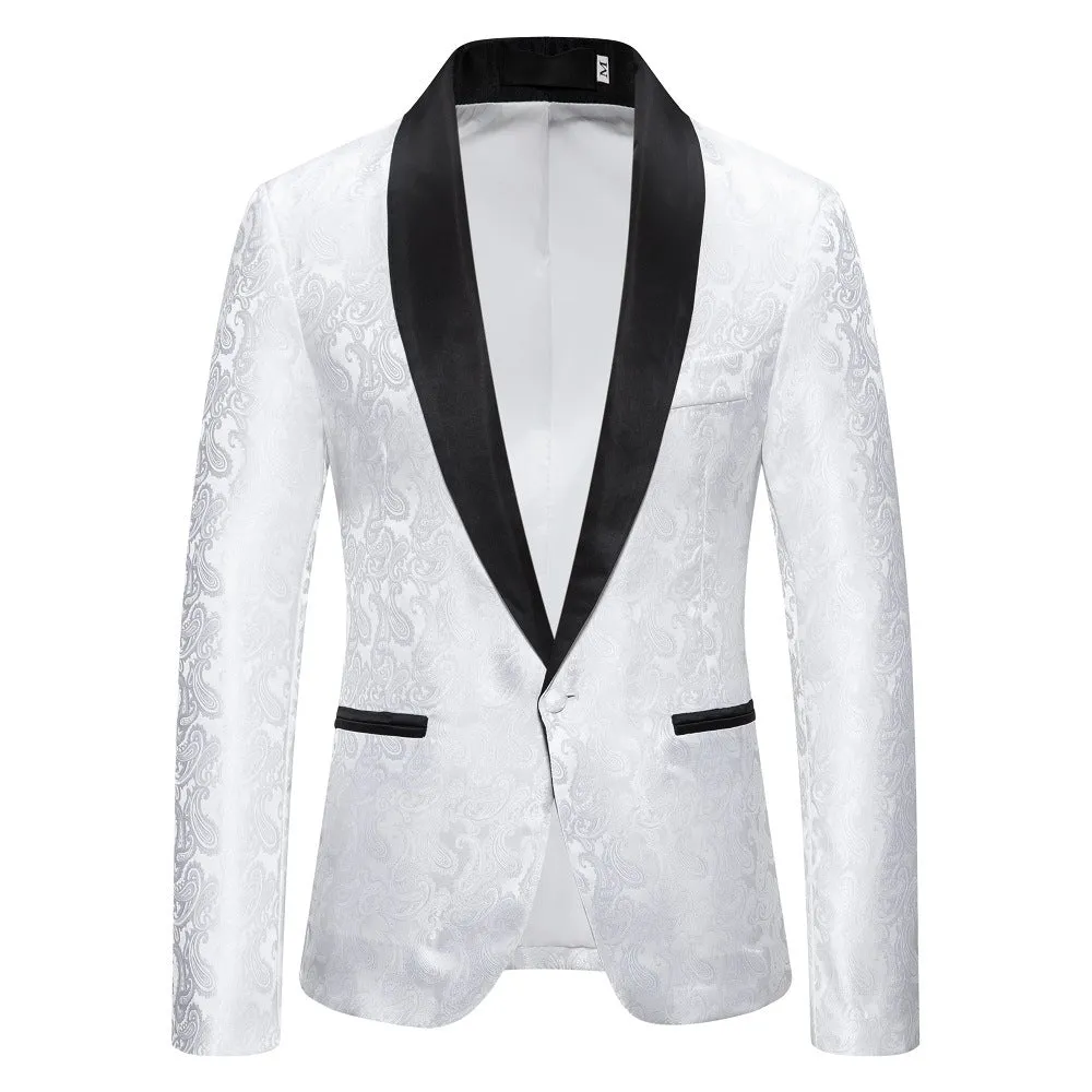 Men's Tailored Fit Single Breasted One-Button Printed Party Jacket sold by Lavetir product image thumbnail 3