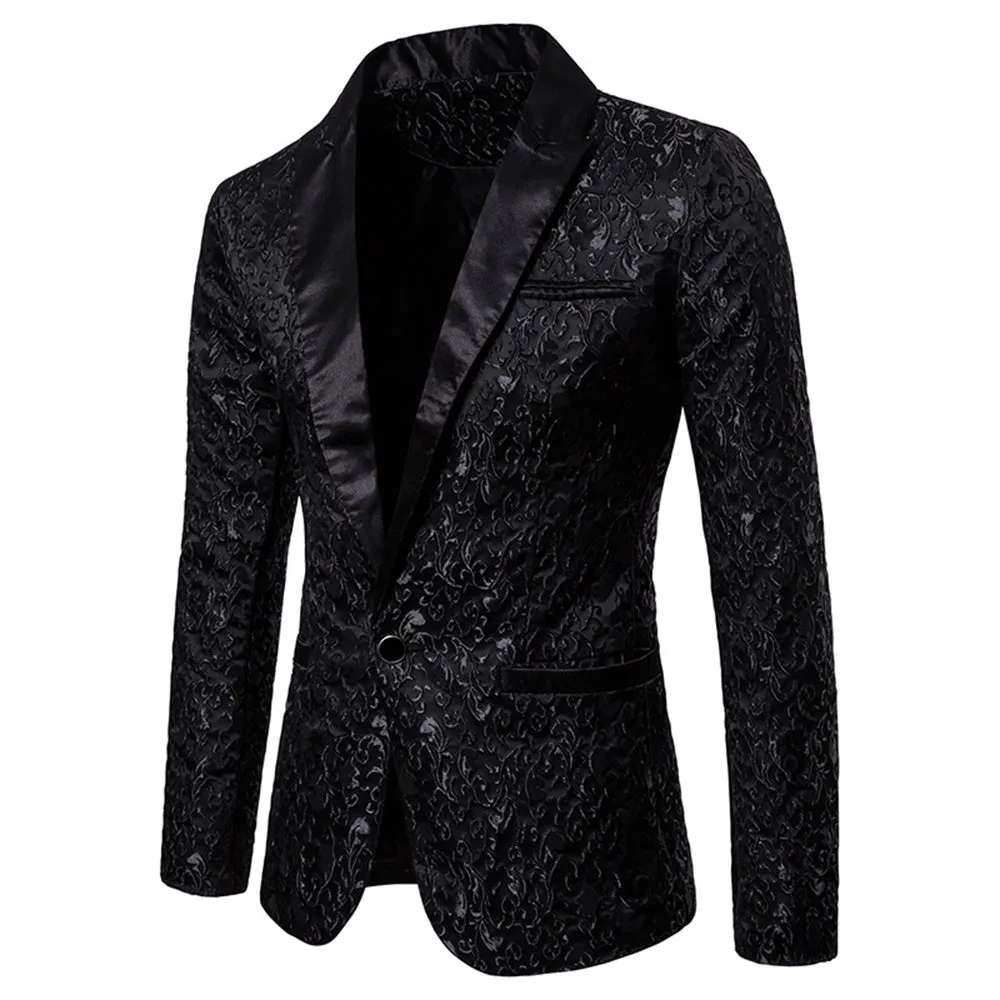 Men's Tailored Fit Single Breasted One-Button Printed Party Jacket sold by Lavetir product image thumbnail 4