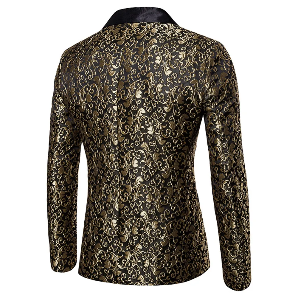Men's Tailored Fit Single Breasted One-Button Printed Party Jacket sold by Lavetir product image thumbnail 2