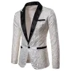 Men's Tailored Fit Single Breasted One-Button Printed Party Jacket sold by Lavetir