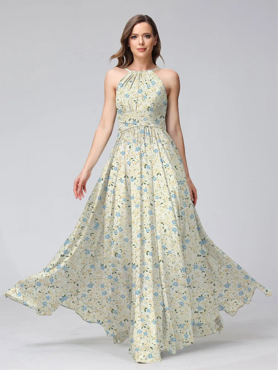 A-Line/Princess Halter Sleeveless Ruched Bridesmaid Dresses sold by Lavetir product image thumbnail 3