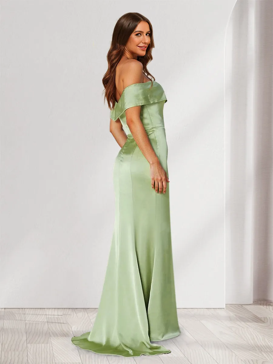 Sheath/Column Strapless Sleeveless Ruched Bridesmaid Dresses sold by Lavetir product image thumbnail 2