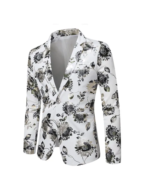 Tailored Fit Notched Lapel Single Breasted One-button Men's Party Jacket sold by Lavetir