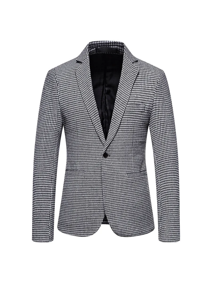 Tailored Fit Notched Lapel Single Breasted One-button Striped Men's Party Jacket sold by Lavetir