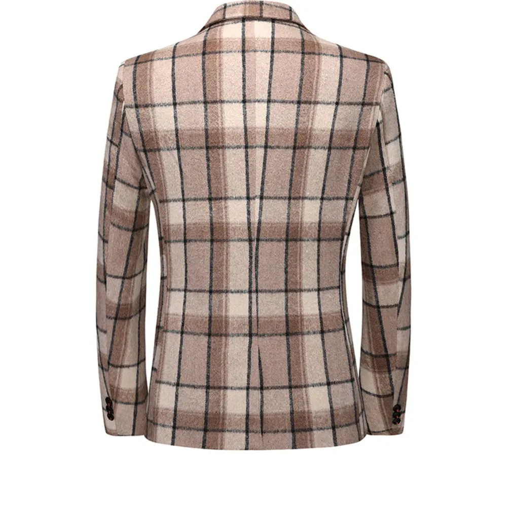 Tailored Fit Notched Lapel Breasted Two-Buttons Beach Striped Men's Party Jacket sold by Lavetir product image thumbnail 2