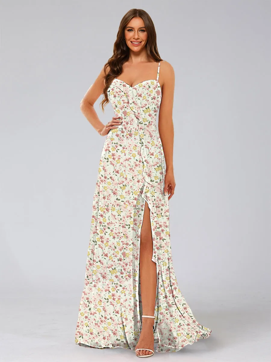 A-Line/Princess Sweetheart Sleeveless Ruffles Floral Bridesmaid Dresses sold by Lavetir product image thumbnail 3