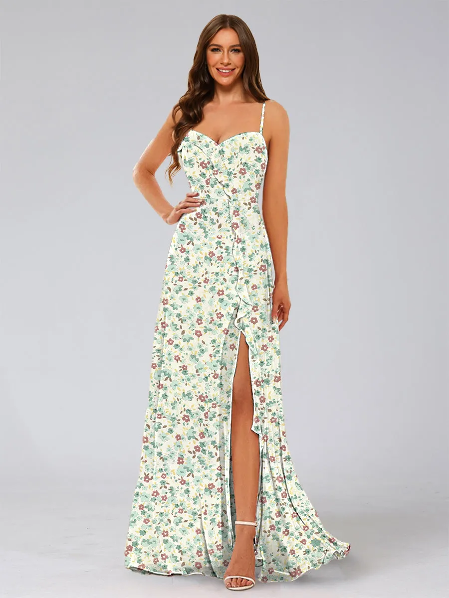 A-Line/Princess Sweetheart Sleeveless Ruffles Floral Bridesmaid Dresses sold by Lavetir product image thumbnail 4