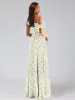 Sheath/Column Asymmetrical Sleeveless Ruched Floral Bridesmaid Dresses sold by Lavetir