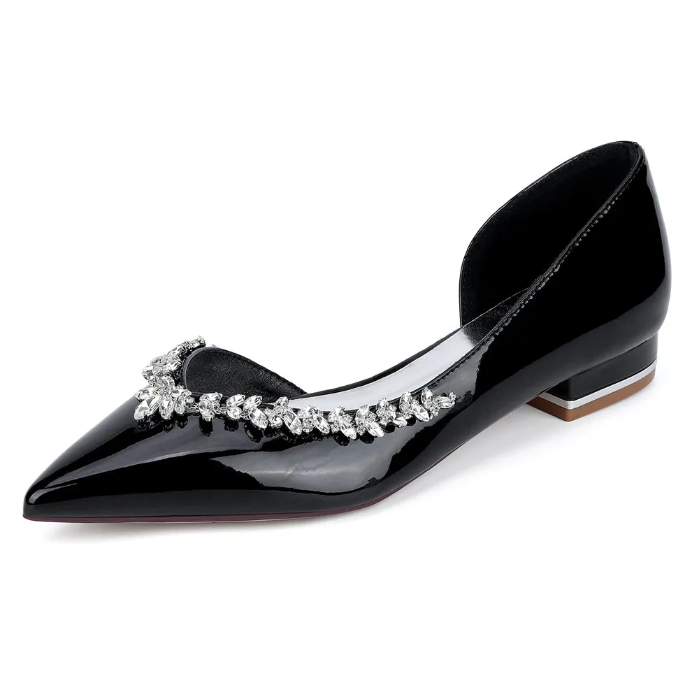 Women's Lace Closed Toe Rhinestone Flat Heel Evening Shoes sold by Lavetir product image thumbnail 5