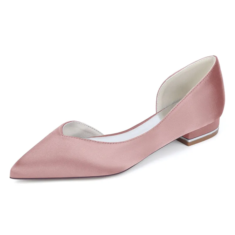 Women's Silk Satin Closed Toe Flat Heel Wedding Shoes sold by Lavetir