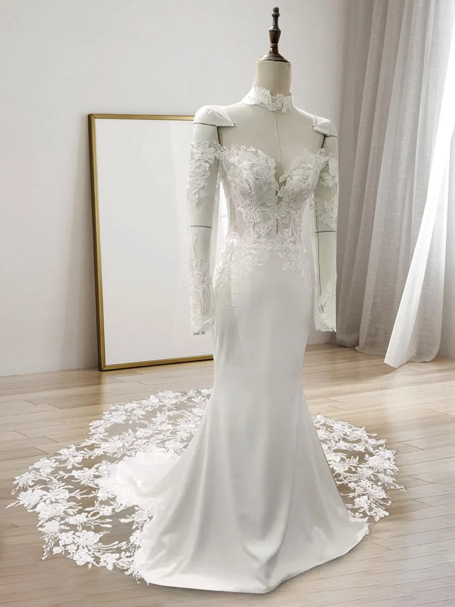 Trumpet/Mermaid Sweetheart Long Sleeves Lace Wedding Dresses sold by Lavetir product image thumbnail 3
