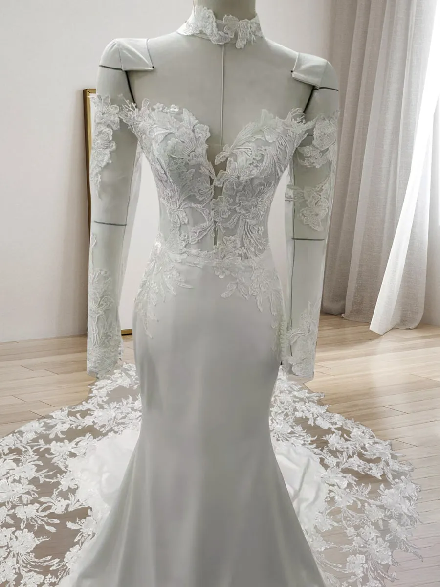 Trumpet/Mermaid Sweetheart Long Sleeves Lace Wedding Dresses sold by Lavetir product image thumbnail 5