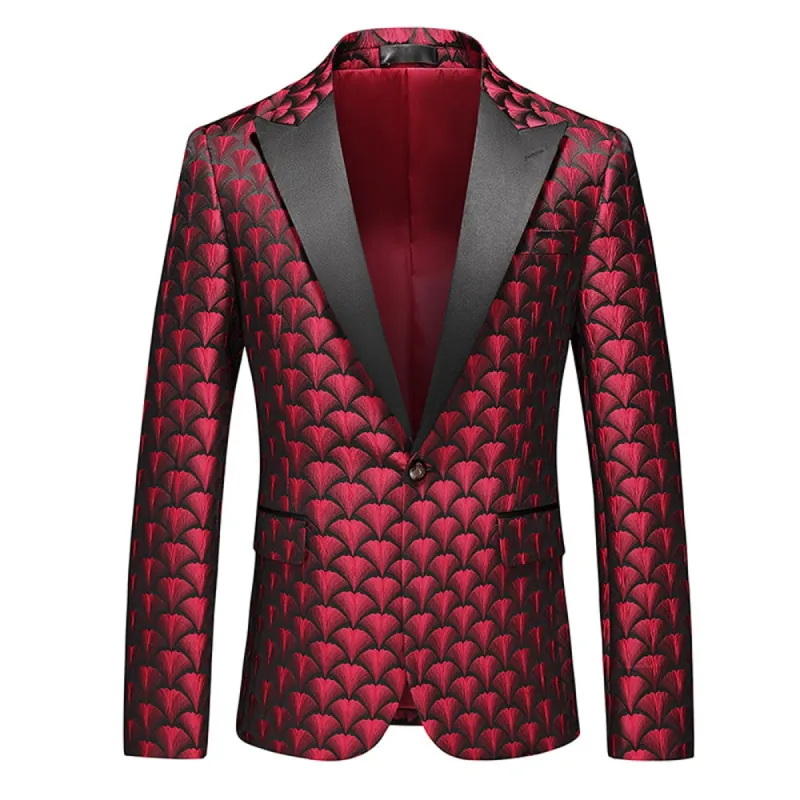 Tailored Fit Single Breasted One-button Men's Party Jacket sold by Lavetir