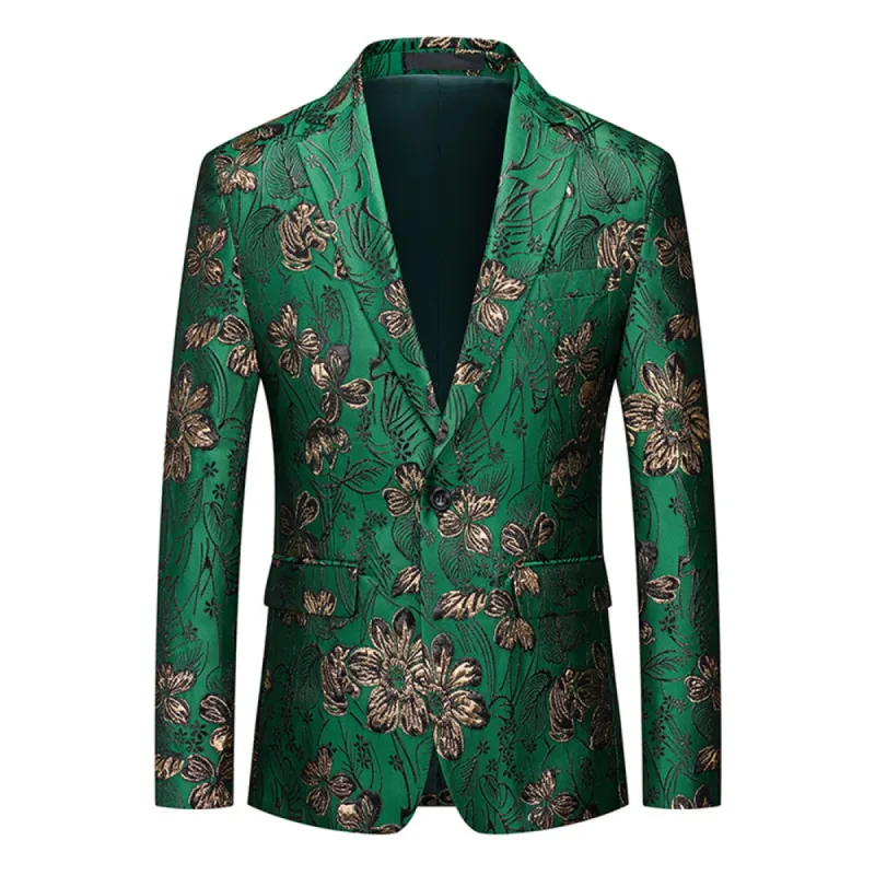 Tailored Fit Notched Lapel Single Breasted One-button Men's Party Jacket sold by Lavetir