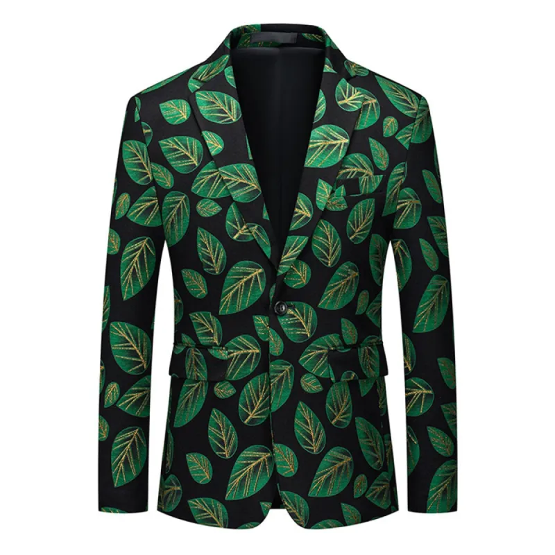 Tailored Fit Notched Lapel Single Breasted One-button Men's Party Jacket sold by Lavetir
