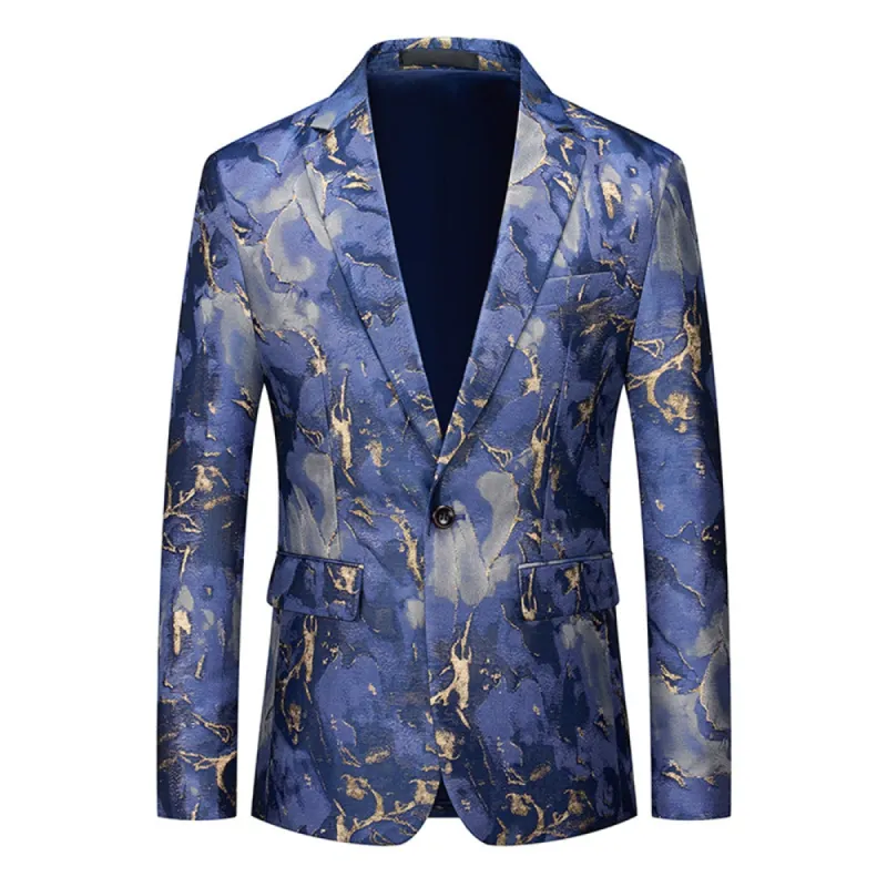 Tailored Fit Notched Lapel Single Breasted One-button Men's Party Jacket sold by Lavetir