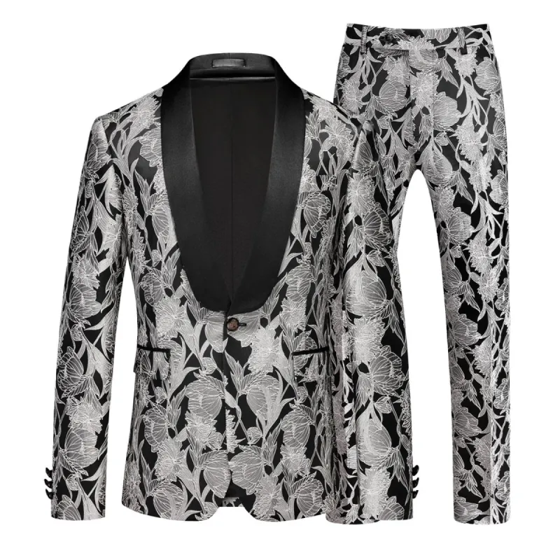 Tailored Fit Single Breasted One-button 2 Pieces Men's Prom Party Suits sold by Lavetir