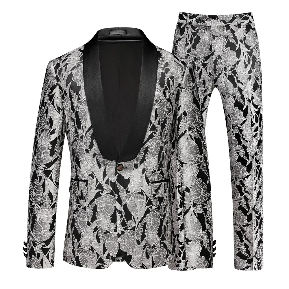 Tailored Fit Single Breasted One-button 2 Pieces Men's Prom Party Suits sold by Lavetir