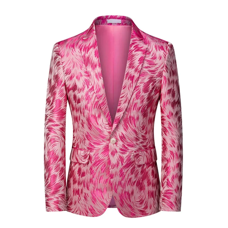 Tailored Fit Notched Lapel Single Breasted One-button Men's Party Jacket sold by Lavetir
