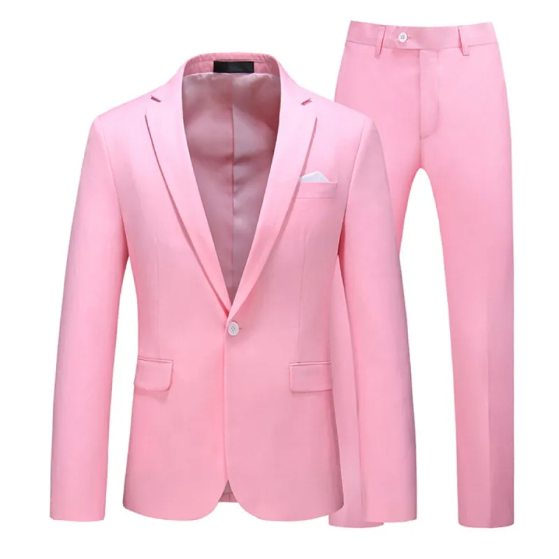 Tailored Fit Single Breasted One-button 2 Pieces Men's Prom Party Suits sold by Lavetir