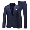 Tailored Fit Single Breasted One-button 2 Pieces Men's Prom Party Suits sold by Lavetir