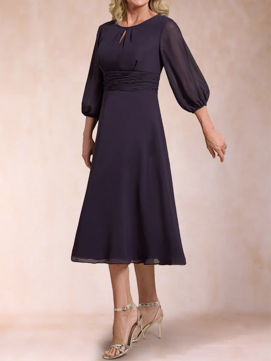A-Line/Princess Scoop 3/4 Sleeves Ruched Mother of the Bride Dresses sold by Lavetir product image thumbnail 3