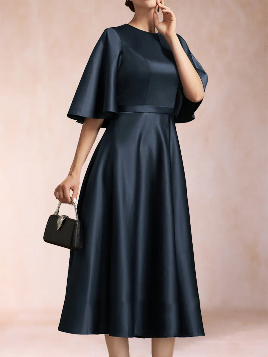 A-Line/Princess Scoop Half Sleeves Ruched Mother of the Bride Dresses sold by Lavetir product image thumbnail 3