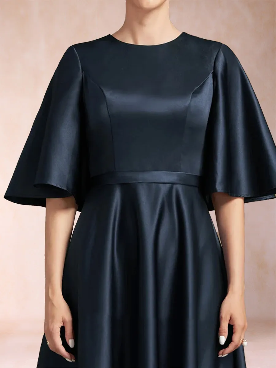 A-Line/Princess Scoop Half Sleeves Ruched Mother of the Bride Dresses sold by Lavetir product image thumbnail 4