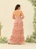 A-Line/Princess Floor-Length Sleeveless Plus Size Bridesmaid Dresses With Ruffles sold by Lavetir
