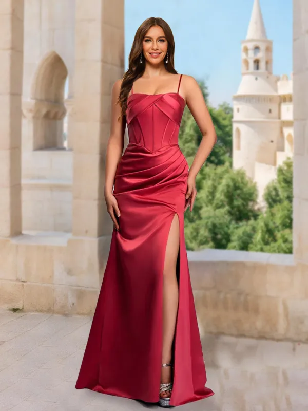 Trumpet/Mermaid Spaghetti Straps Sleeveless Split Side Prom Dresses sold by Lavetir