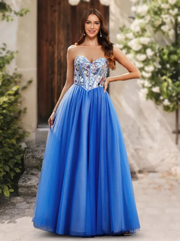 Ball Gown Sweetheart Sleeveless Ruched Prom Dresses sold by Lavetir