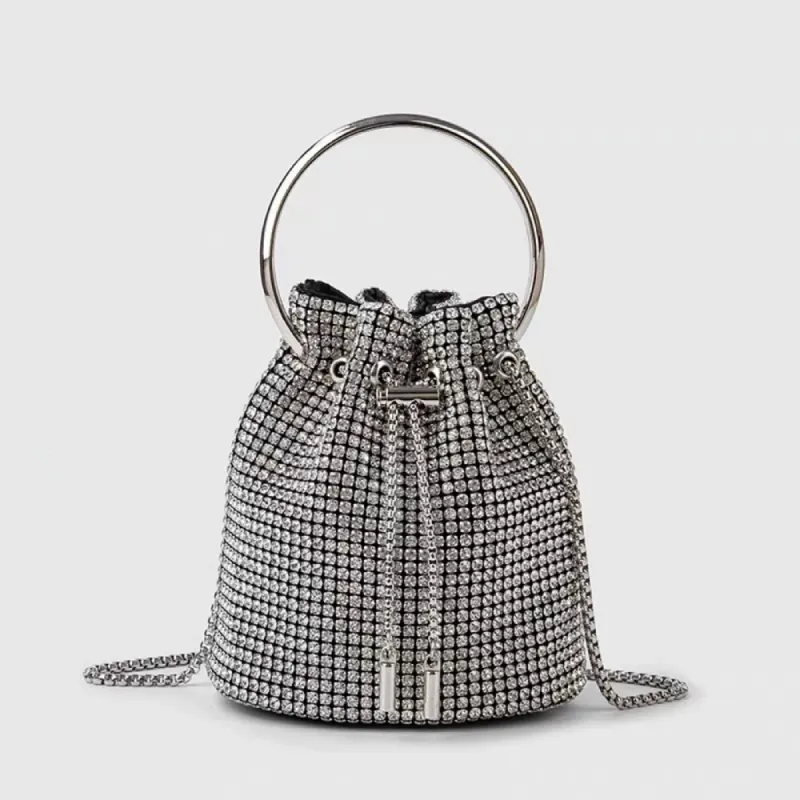 Charming Gorgeous Rhinestone Clutch Women's Chain Bucket Bags sold by Lavetir