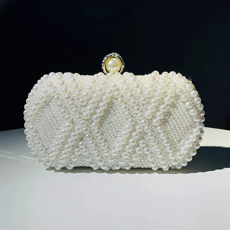 Fashionable Sparkling Pearls Clutch Unique Handbags sold by Lavetir