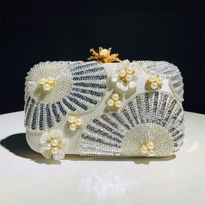 Flower Shining Pearls Clutch Unique Handbags sold by Lavetir
