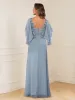 A-Line/Princess Illusion Scoop Appliques Ruched Mother of the Bride Dresses sold by Lavetir