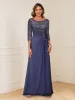 A-Line/Princess Illusion Scoop Appliques Ruched Mother of the Bride Dresses sold by Lavetir