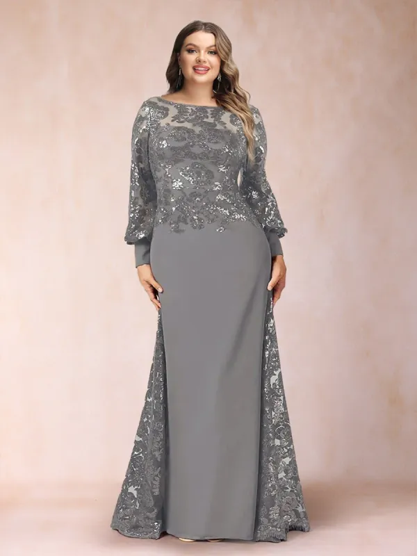 A-Line/Princess Scoop Long Sleeves Plus Size Mother of the Bride Dresses with Applique sold by Lavetir