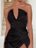 Sheath/Column V-Neck Ruched Long Bridesmaid Dresses with Split Side sold by Lavetir